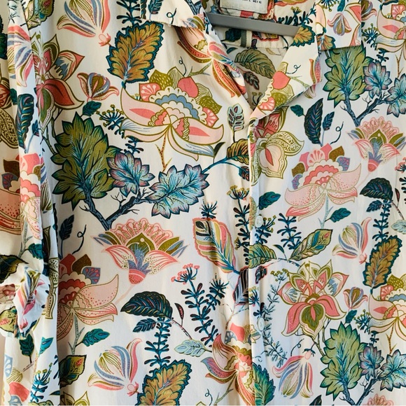 Cactus Man Floral Paisley Hawaiian Casual Short Sleeve Button Down Shirt | Large - Picture 2 of 6